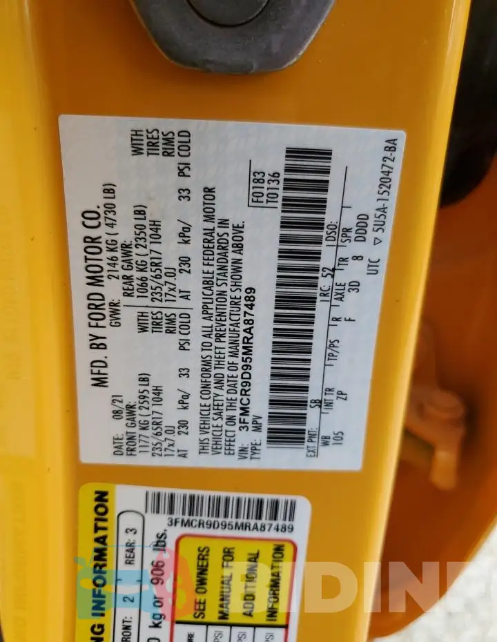 3FMCR9D95MRA87489 Photo# 13