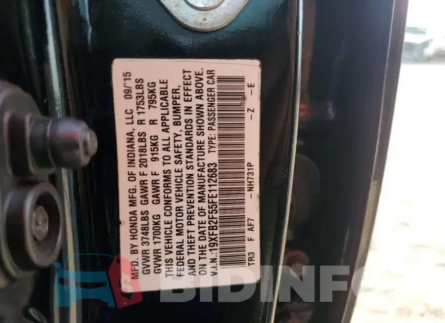 19XFB2F55FE112683 Photo# 12