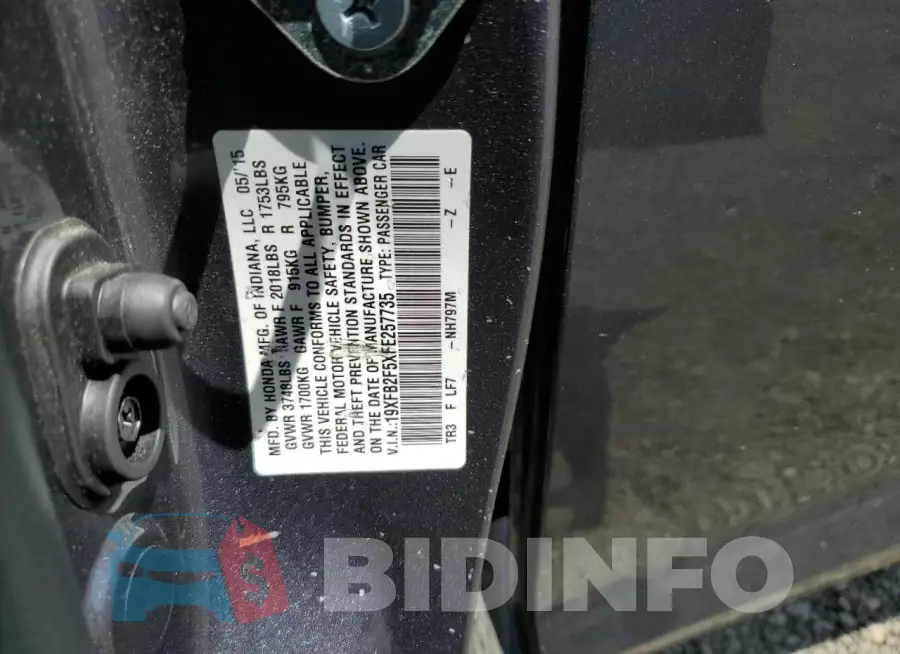 19XFB2F5XFE257735 Photo# 13