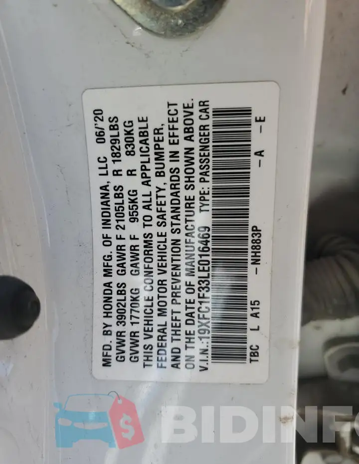 19XFC1F33LE016469 Photo# 12