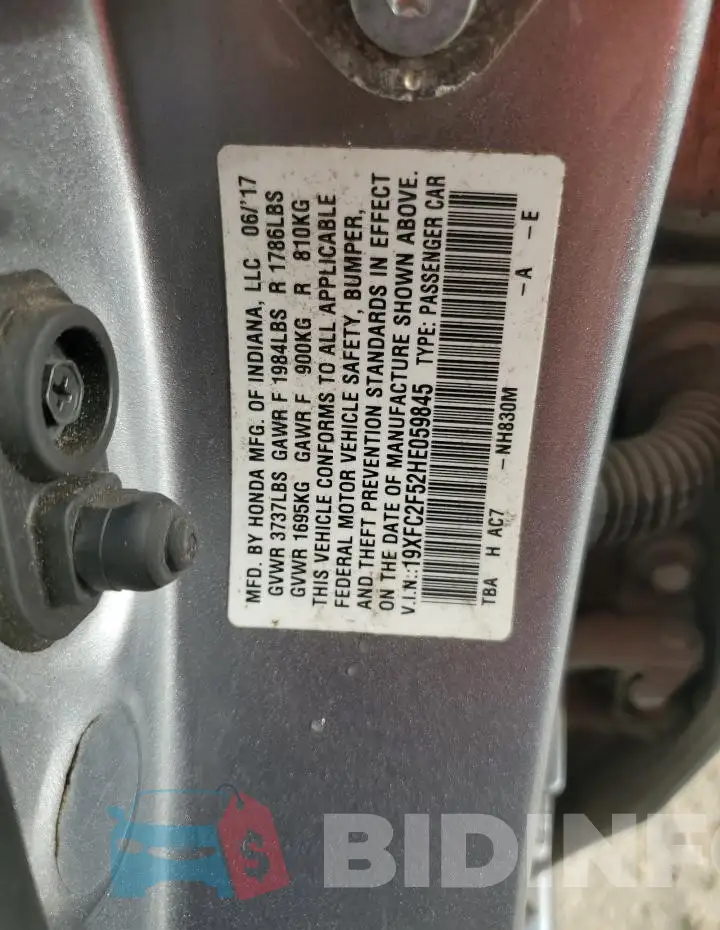 19XFC2F52HE059845 Photo# 12