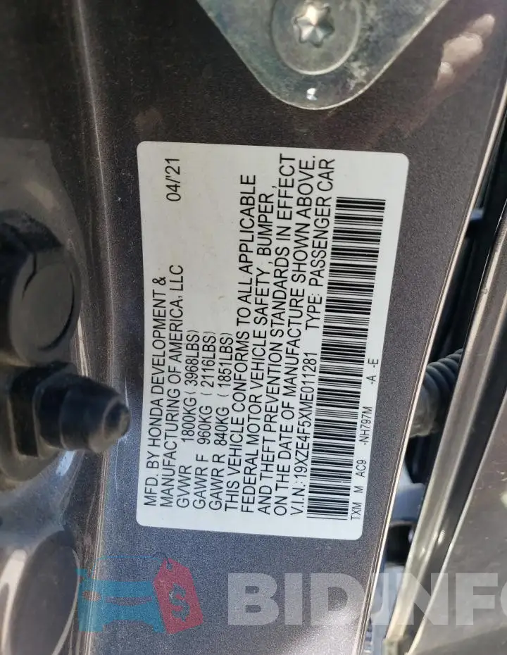 19XZE4F5XME011281 Photo# 12