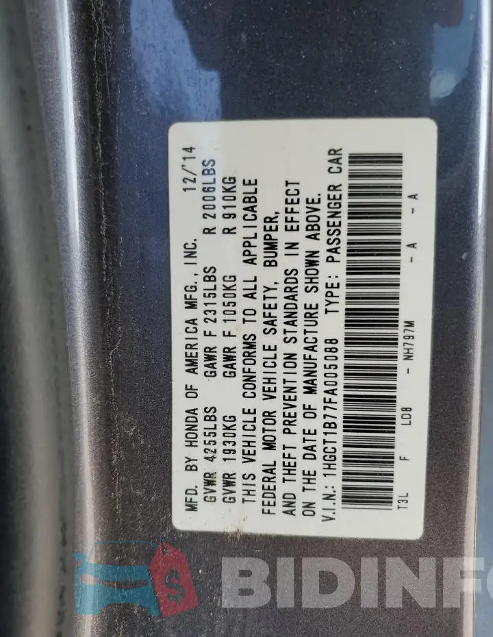 1HGCT1B77FA005088 Photo# 12