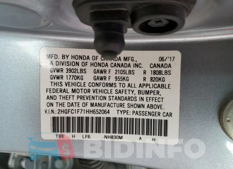 2HGFC1F71HH652064 Photo# 13