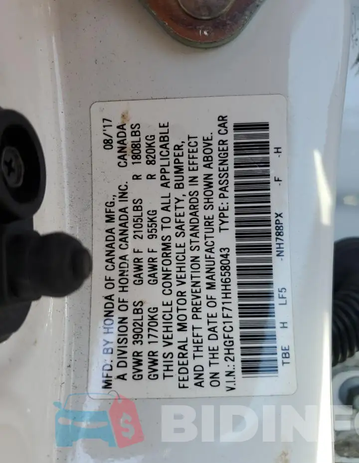 2HGFC1F71HH658043 Photo# 13