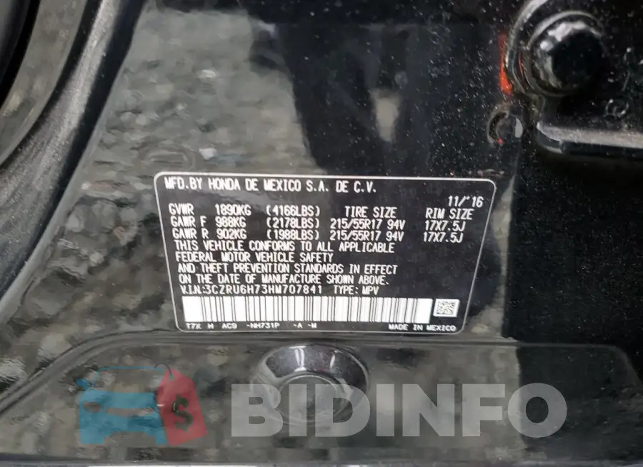 3CZRU6H73HM707841 Photo# 12