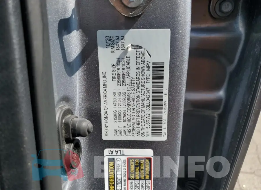 5J6RW2H83LL042347 Photo# 13