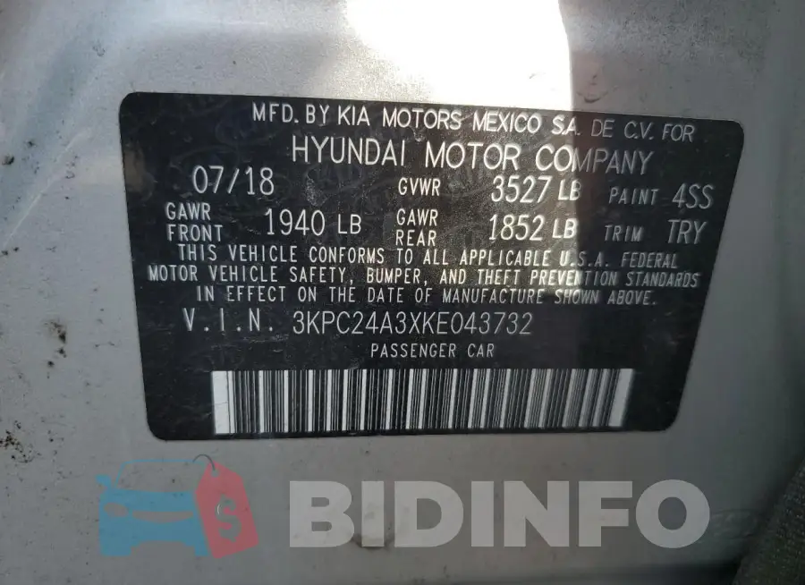 3KPC24A3XKE043732 Photo# 13