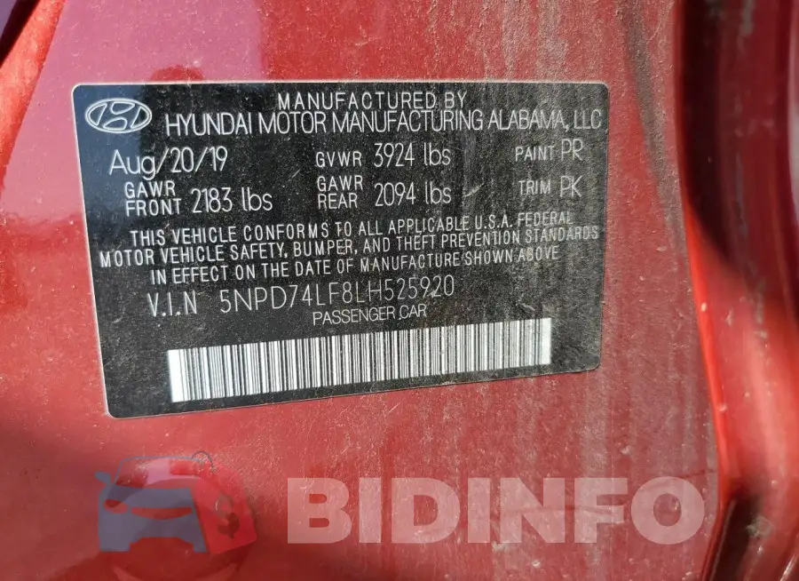 5NPD74LF8LH525920 Photo# 12