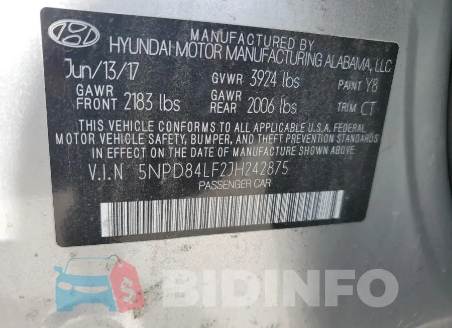 5NPD84LF2JH242875 Photo# 12