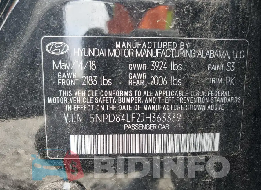 5NPD84LF2JH363339 Photo# 12