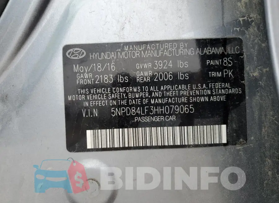 5NPD84LF3HH079065 Photo# 12