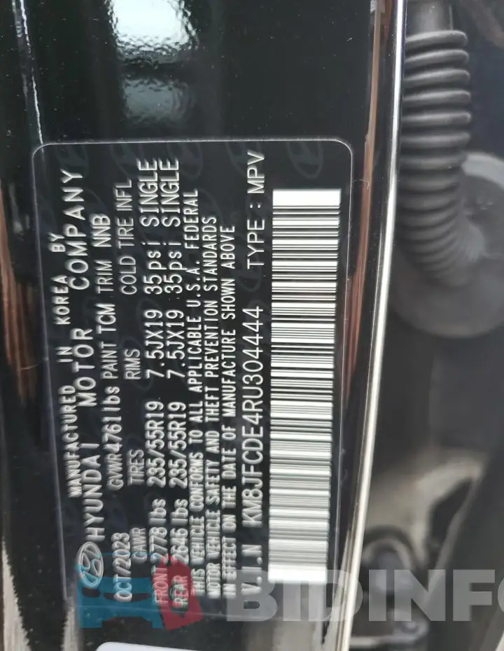 KM8JFCDE4RU304444 Photo# 14