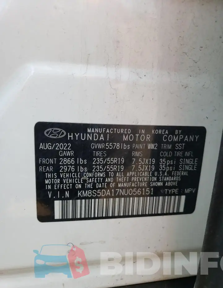 KM8S5DA17NU056151 Photo# 13
