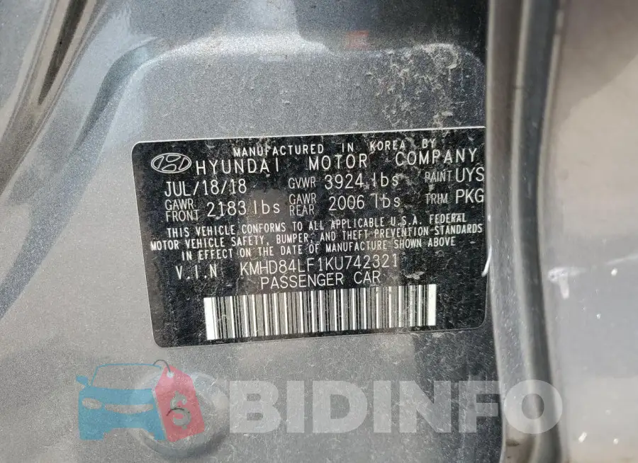KMHD84LF1KU742321 Photo# 13