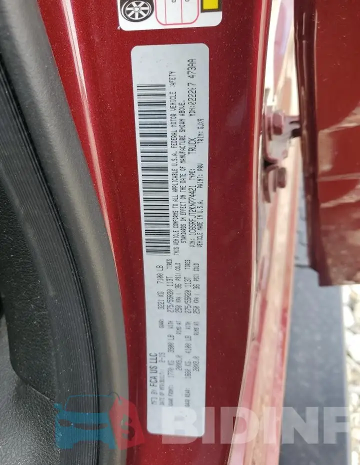 1C6SRFJT2KN774421 Photo# 12