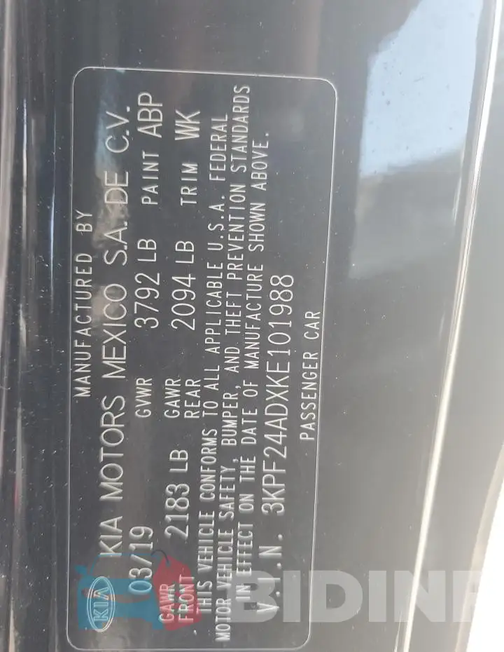 3KPF24ADXKE101988 Photo# 12