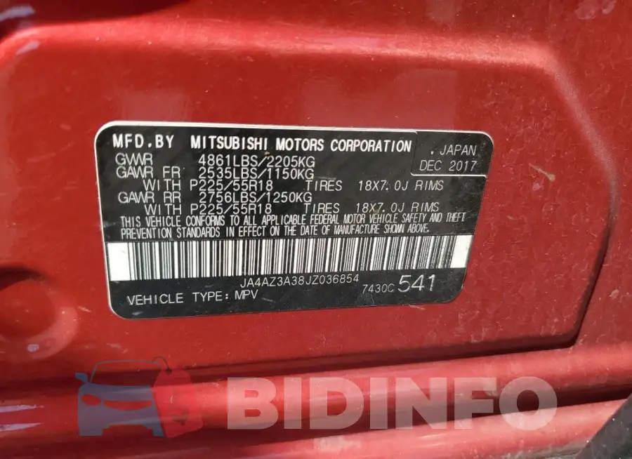 JA4AZ3A38JZ036854 Photo# 13