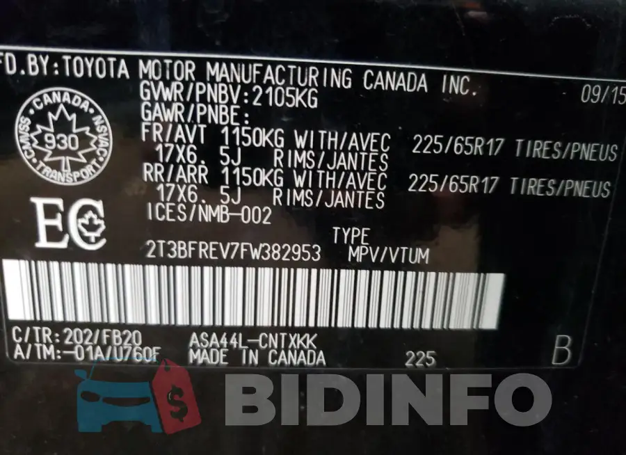 2T3BFREV7FW382953 Photo# 13