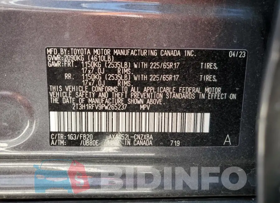 2T3H1RFV9PW265237 Photo# 12