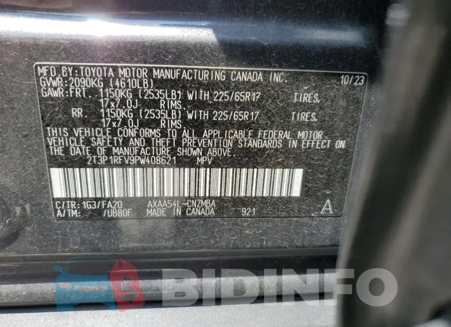 2T3P1RFV9PW408621 Photo# 13