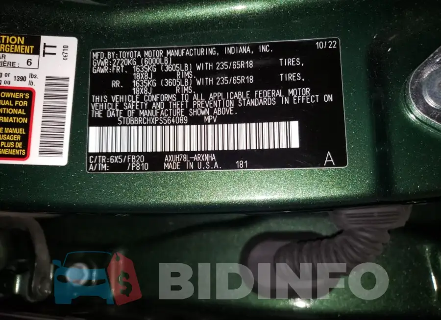 5TDBBRCHXPS564089 Photo# 13