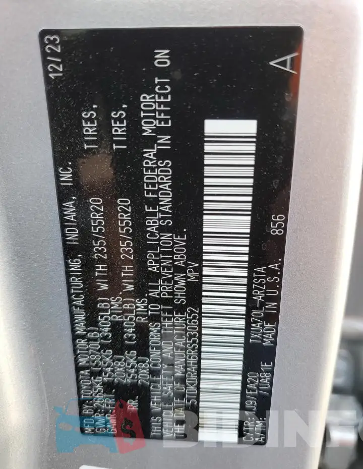 5TDKDRAH6RS530652 Photo# 12