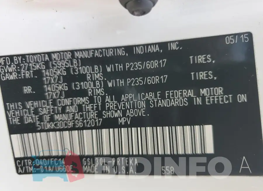 5TDKK3DC9FS612017 Photo# 14