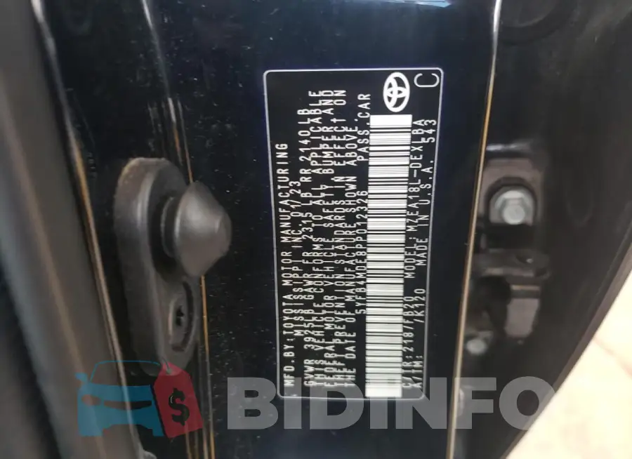 5YFB4MDE8PP012326 Photo# 12