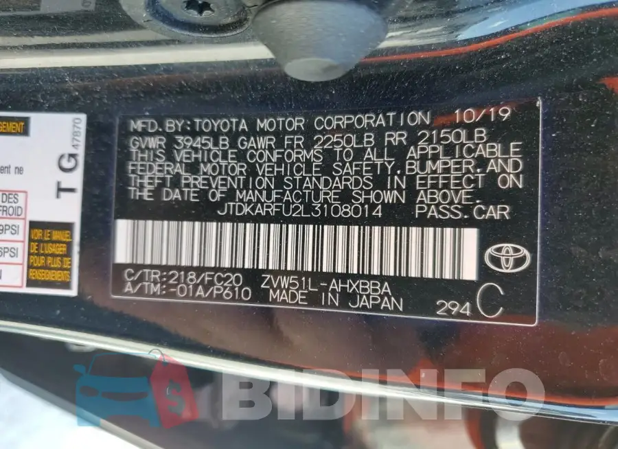 JTDKARFU2L3108014 Photo# 13