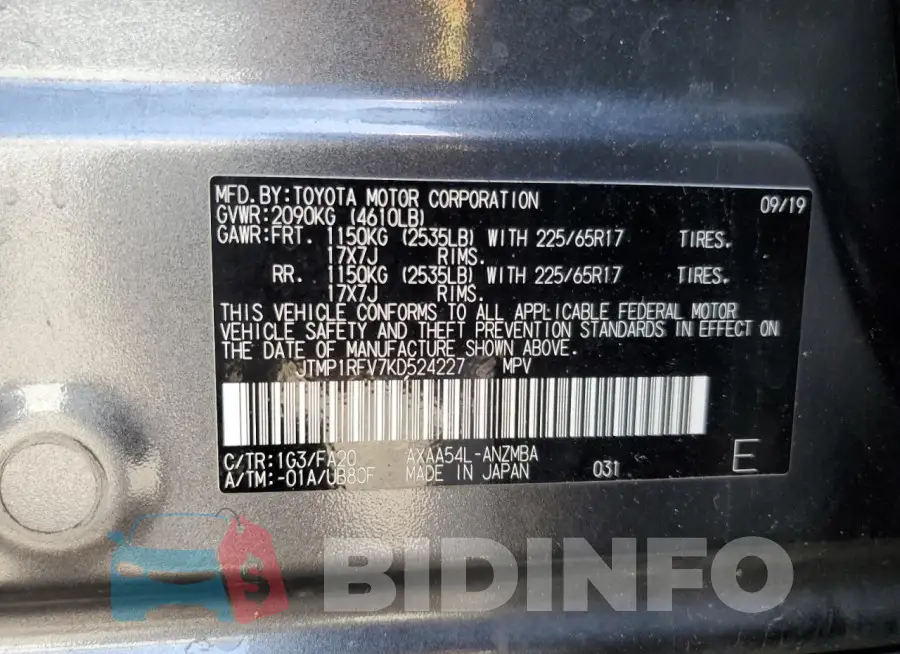 JTMP1RFV7KD524227 Photo# 13