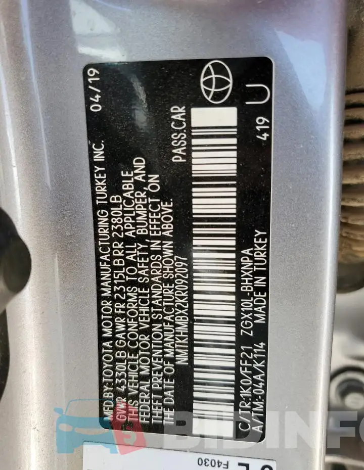 NMTKHMBX2KR092097 Photo# 12