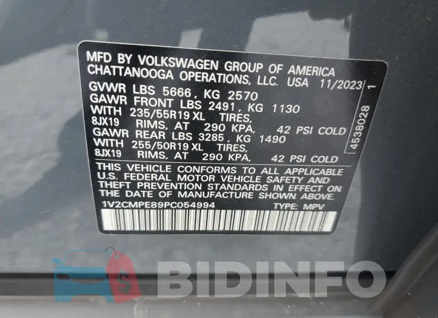 1V2CMPE89PC054994 Photo# 13
