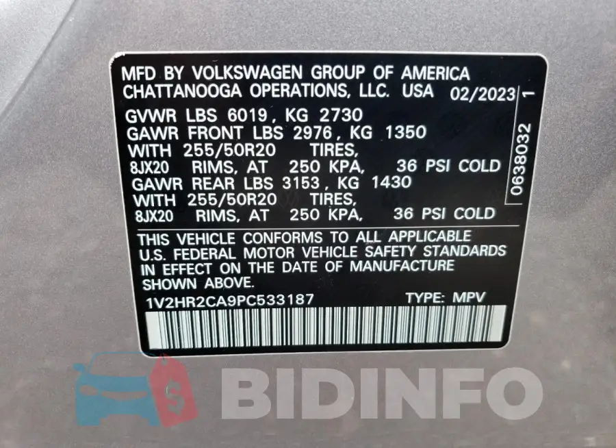 1V2HR2CA9PC533187 Photo# 12