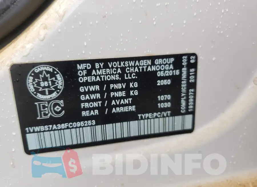 1VWBS7A36FC095253 Photo# 12