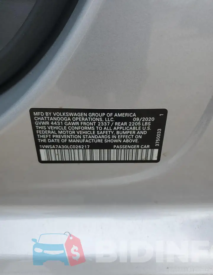 1VWSA7A30LC026217 Photo# 13