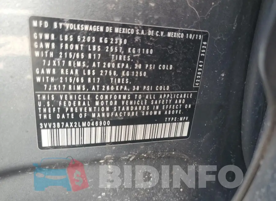 3VV3B7AX2LM046900 Photo# 13