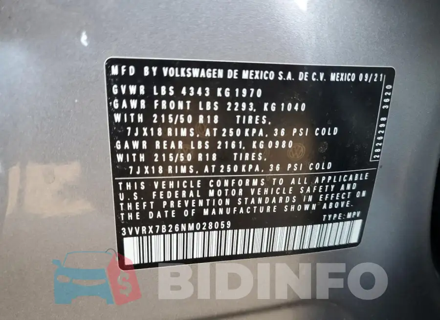 3VVRX7B26NM028059 Photo# 13