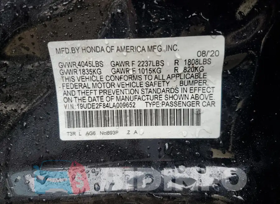 19UDE2F84LA009652 Photo# 12