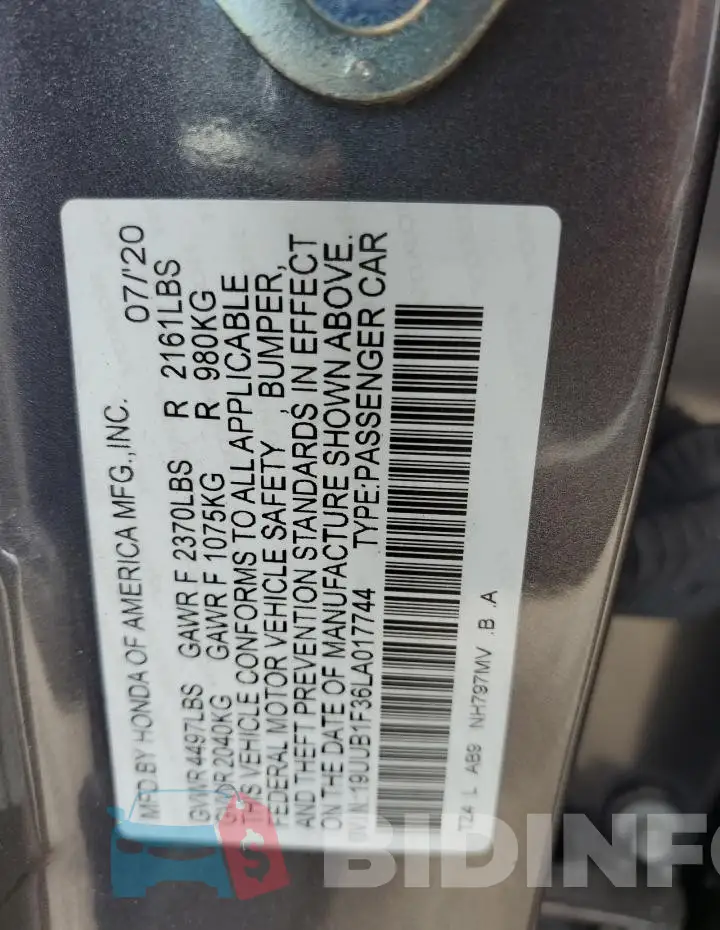 19UUB1F36LA017744 Photo# 12