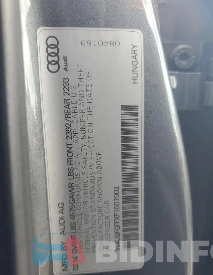 WAUBFGFFXF1007002 Photo# 12