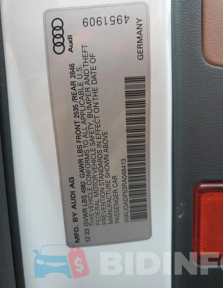 WAUDADF53RA048413 Photo# 12