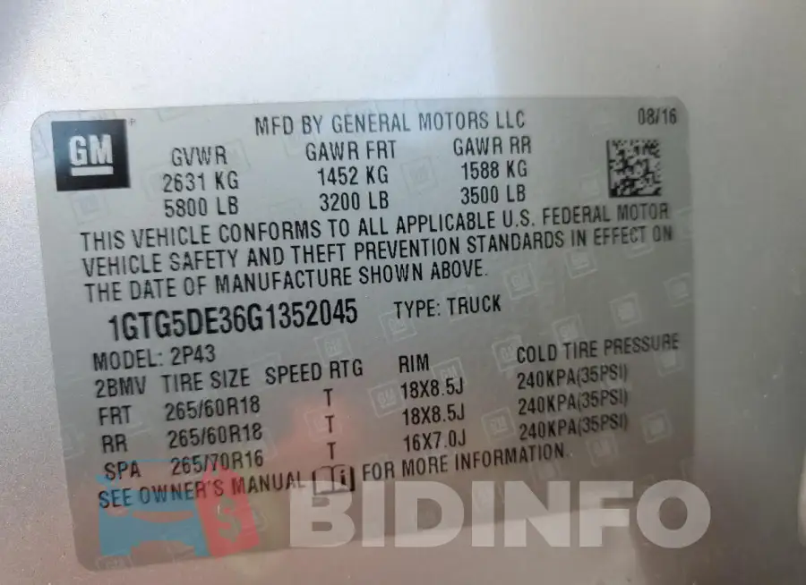 1GTG5DE36G1352045 Photo# 13