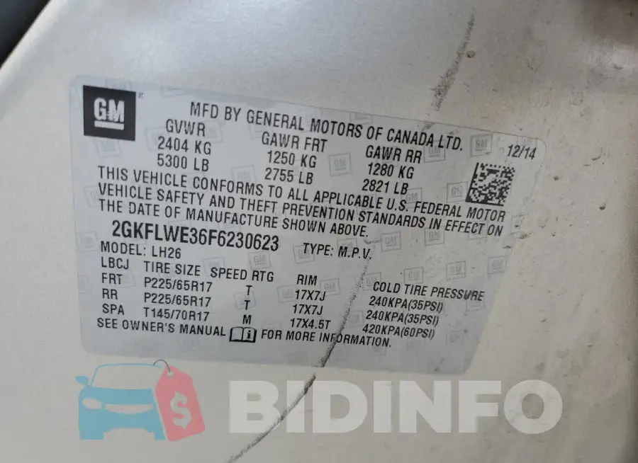 2GKFLWE36F6230623 Photo# 12