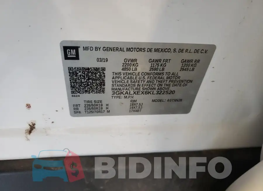 3GKALXEX6KL322520 Photo# 13