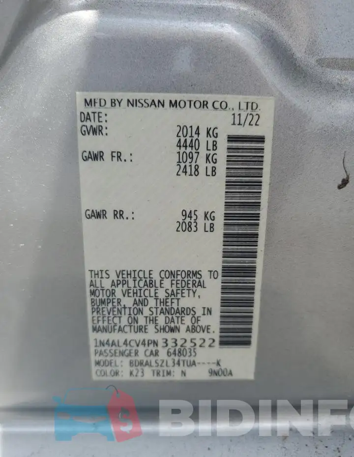 1N4AL4CV4PN332522 Photo# 12