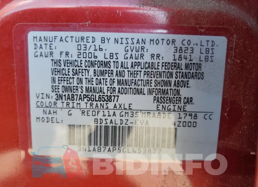 3N1AB7AP5GL653877 Photo# 12
