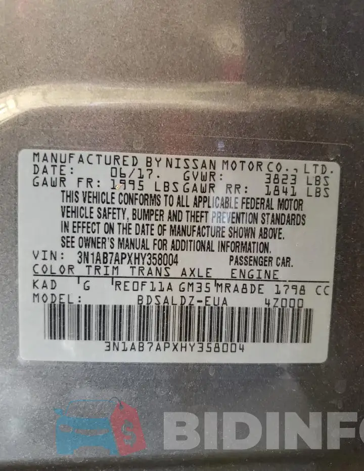 3N1AB7APXHY358004 Photo# 12