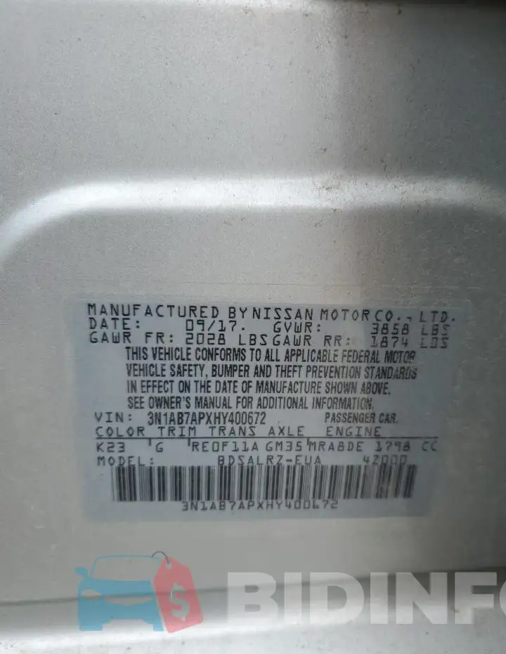 3N1AB7APXHY400672 Photo# 12