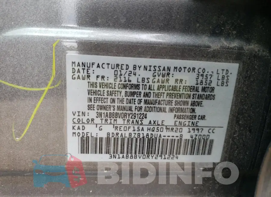 3N1AB8BV0RY291224 Photo# 12